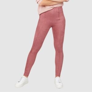 Spanx® High Waist Faux Suede Leggings in Rich Rose